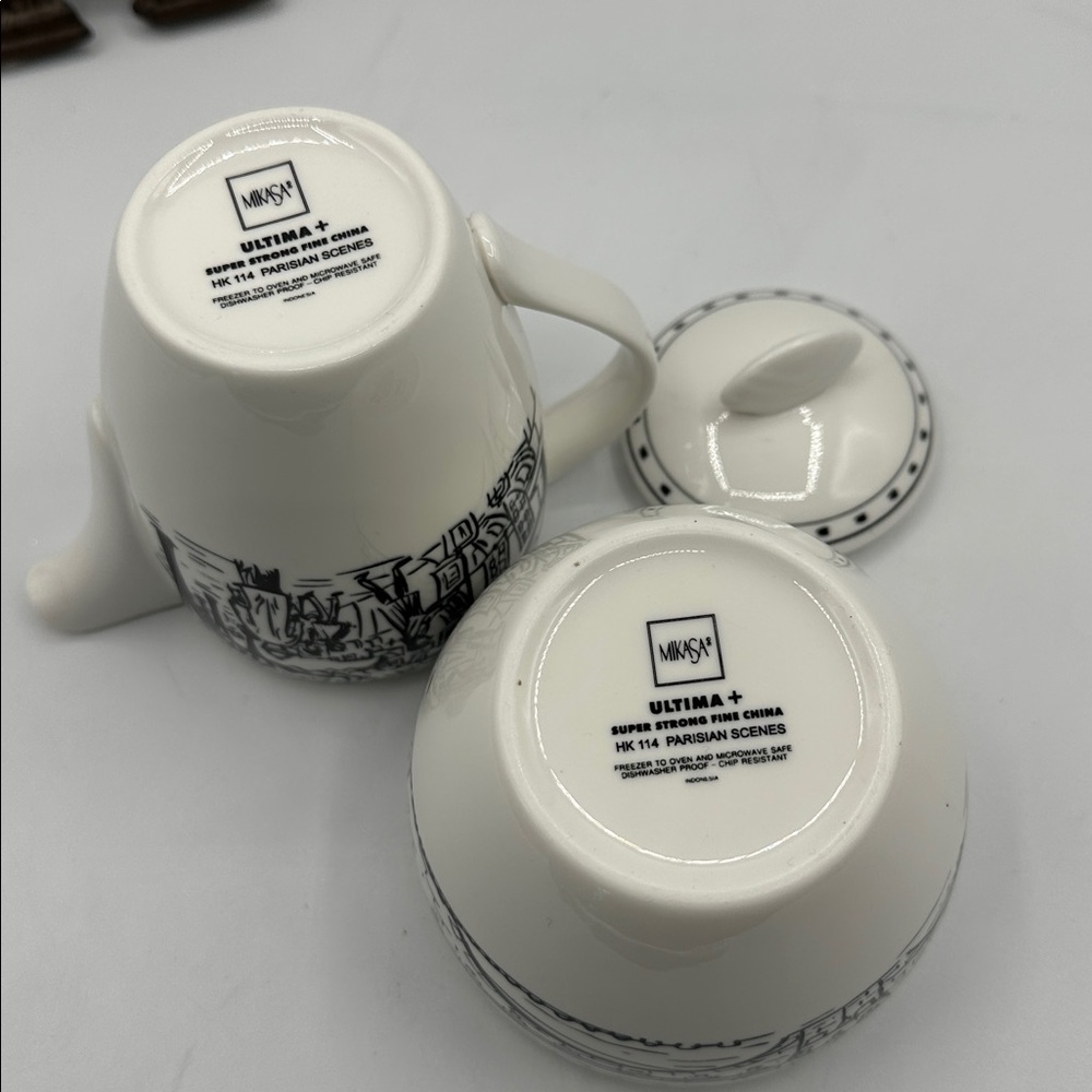 🕶️ HP! Mikasa Paris France Creamer and Sugar. Parisian Scenes - Picture 6 of 15
